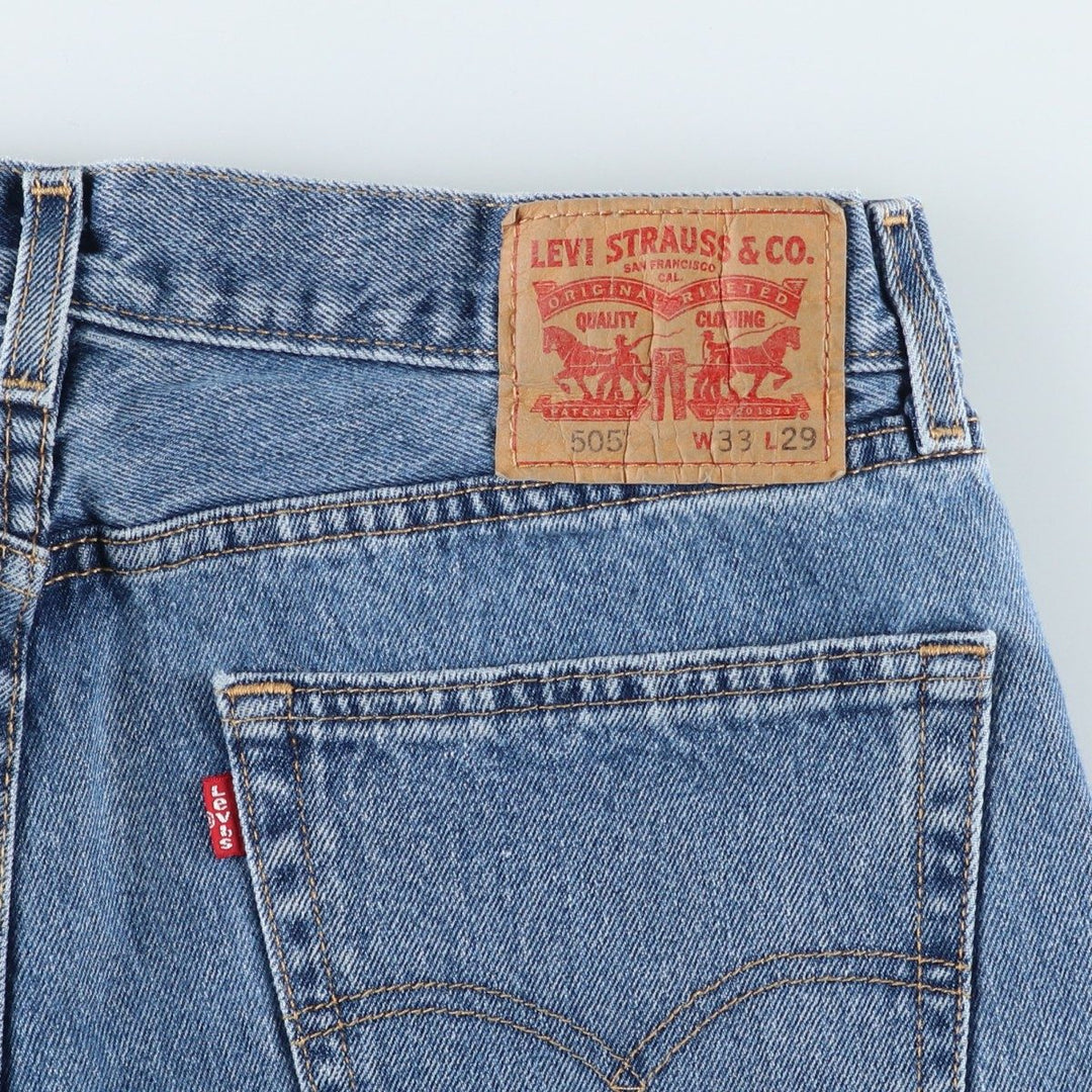 Levi's 505 tapered denim pants for men, size W34 cotton Blue type light blue Vintage Second Hand
