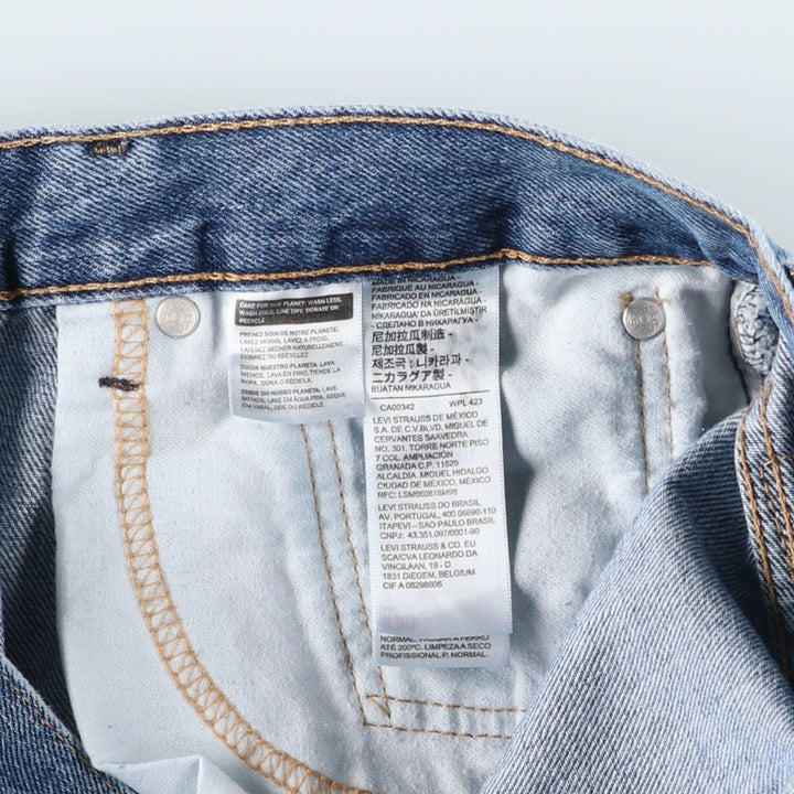 Levi's 505 tapered denim pants for men, size W34 cotton Blue type light blue Vintage Second Hand