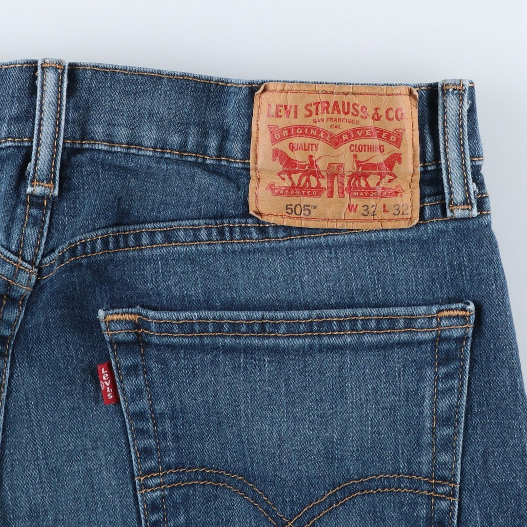 Levi's 505 tapered denim pants for men, equivalent to w32 cotton blue type Vintage Second Hand