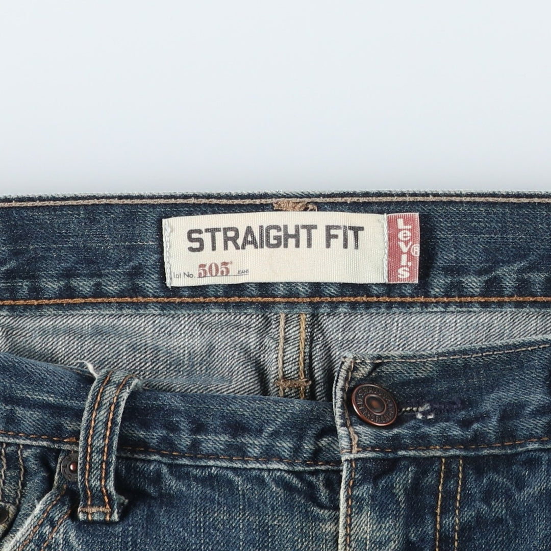 Levi's 505 STRAIGHT FIT tapered denim pants for men, equivalent to w33 cotton blue type Vintage Second Hand