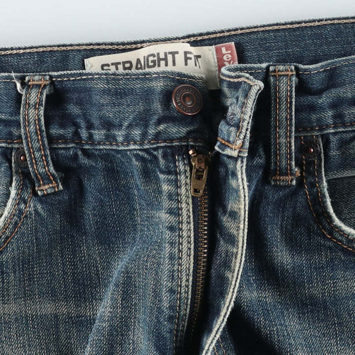 Levi's 505 STRAIGHT FIT tapered denim pants for men, equivalent to w33 cotton blue type Vintage Second Hand