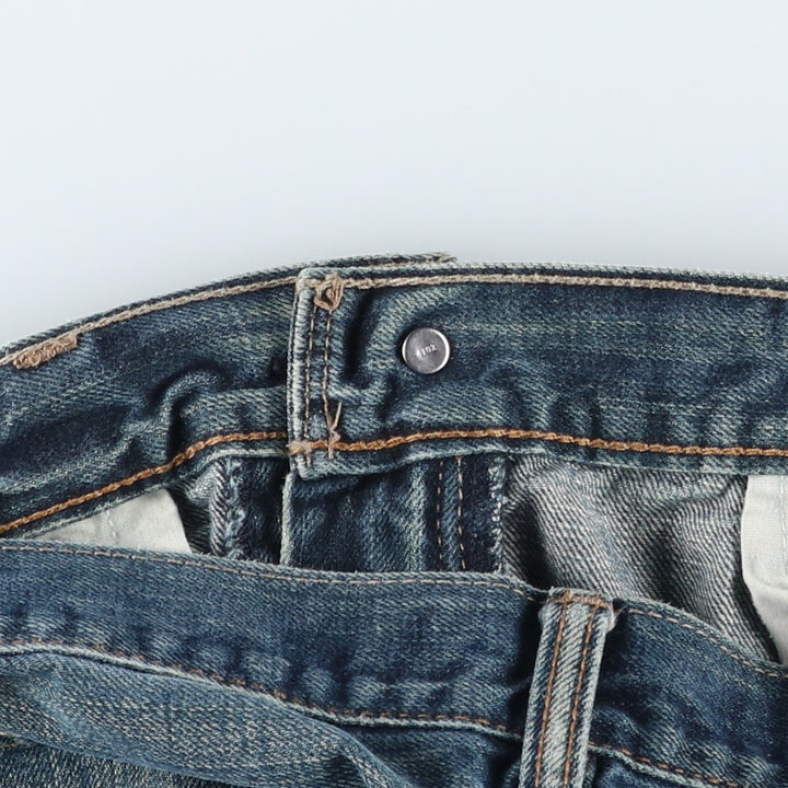 Levi's 505 STRAIGHT FIT tapered denim pants for men, equivalent to w33 cotton blue type Vintage Second Hand