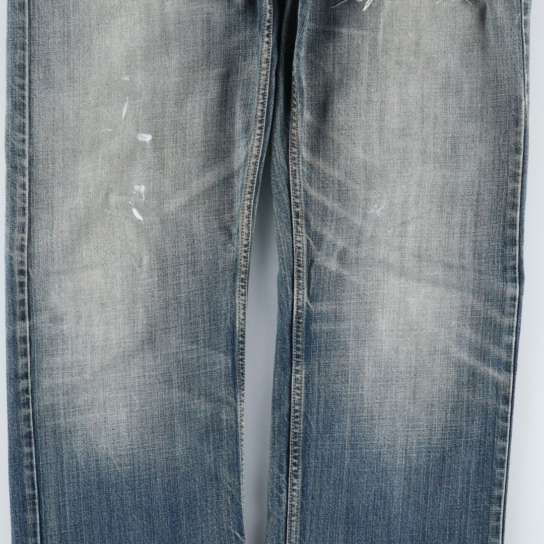Levi's 505 STRAIGHT FIT tapered denim pants for men, equivalent to w33 cotton blue type Vintage Second Hand