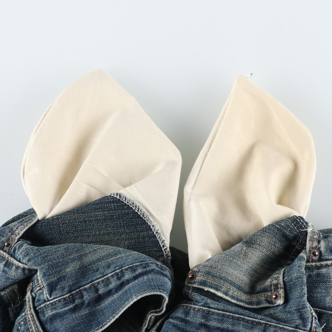 Levi's 505 STRAIGHT FIT tapered denim pants for men, equivalent to w33 cotton blue type Vintage Second Hand