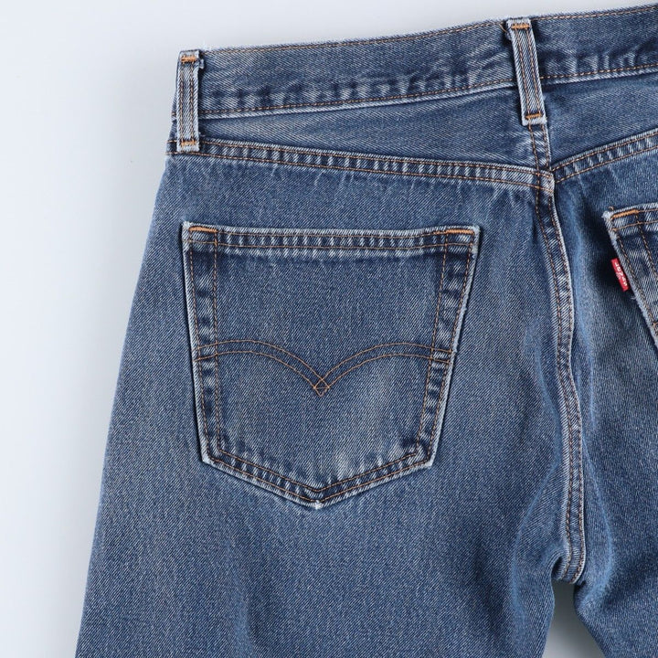 Levi's 505 tapered denim pants for men, size W33 cotton blue type Vintage Second Hand