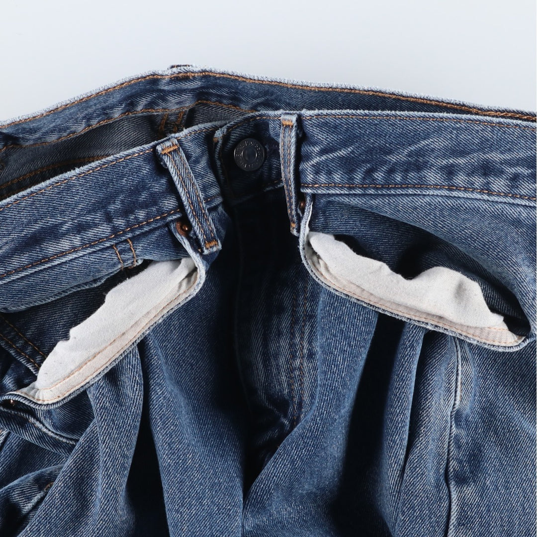 Levi's 505 tapered denim pants for men, size W33 cotton blue type Vintage Second Hand