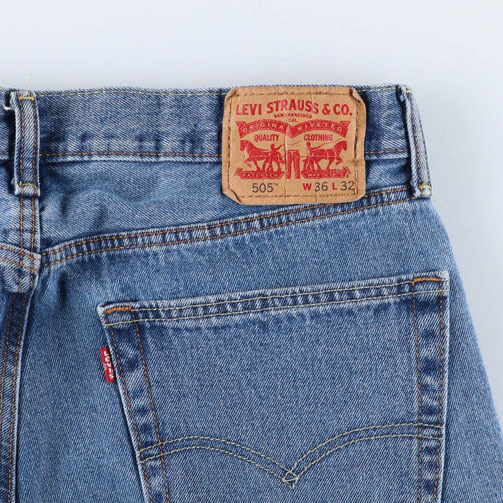 Levi's 505 tapered denim pants for men, size w36 cotton Blue type light blue Vintage Second Hand