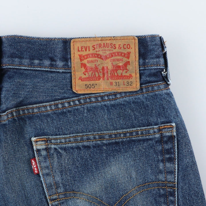Levi's 505 tapered denim pants for men, equivalent to w32 cotton blue type Vintage Second Hand