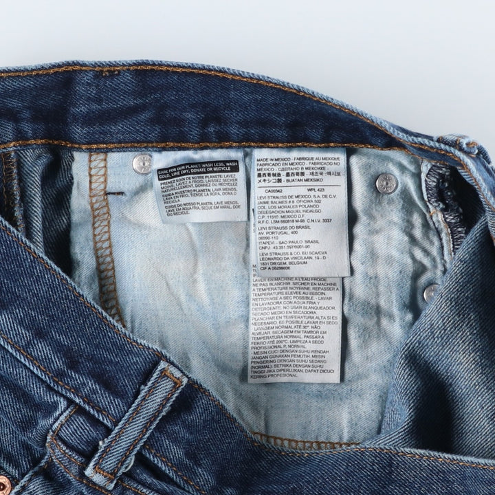 Levi's 505 tapered denim pants for men, equivalent to w32 cotton blue type Vintage Second Hand