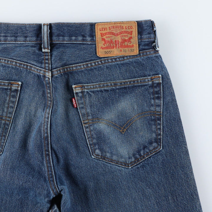 Levi's 505 tapered denim pants for men, equivalent to w32 cotton blue type Vintage Second Hand