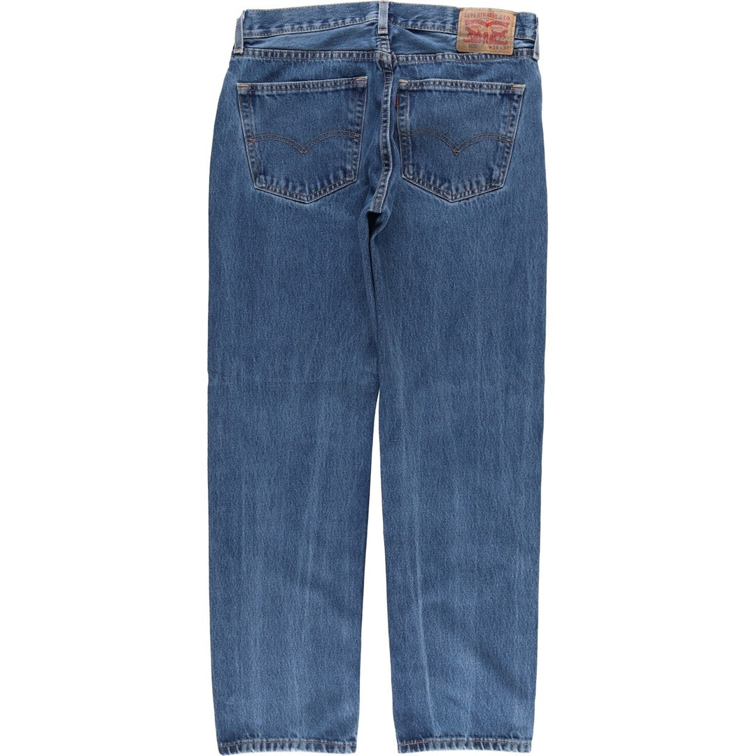 Levi's 505 tapered denim pants for men, size W33 cotton blue type Vintage Second Hand