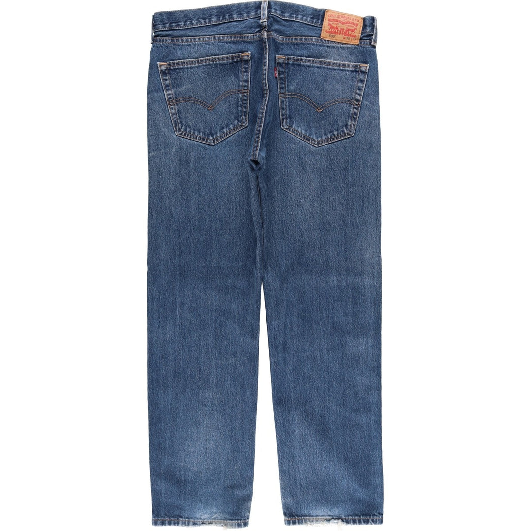 Levi's 505 tapered denim pants for men, size w37 cotton blue type Vintage Second Hand
