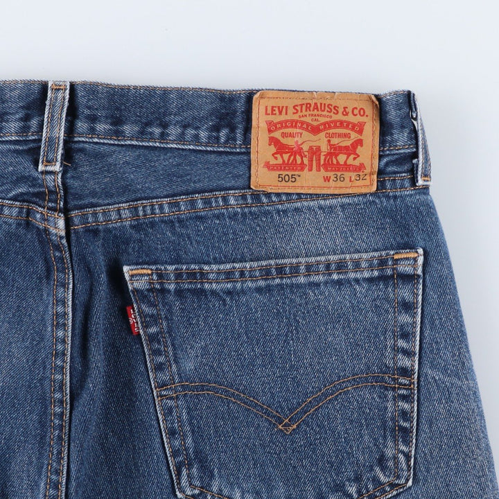 Levi's 505 tapered denim pants for men, size w37 cotton blue type Vintage Second Hand