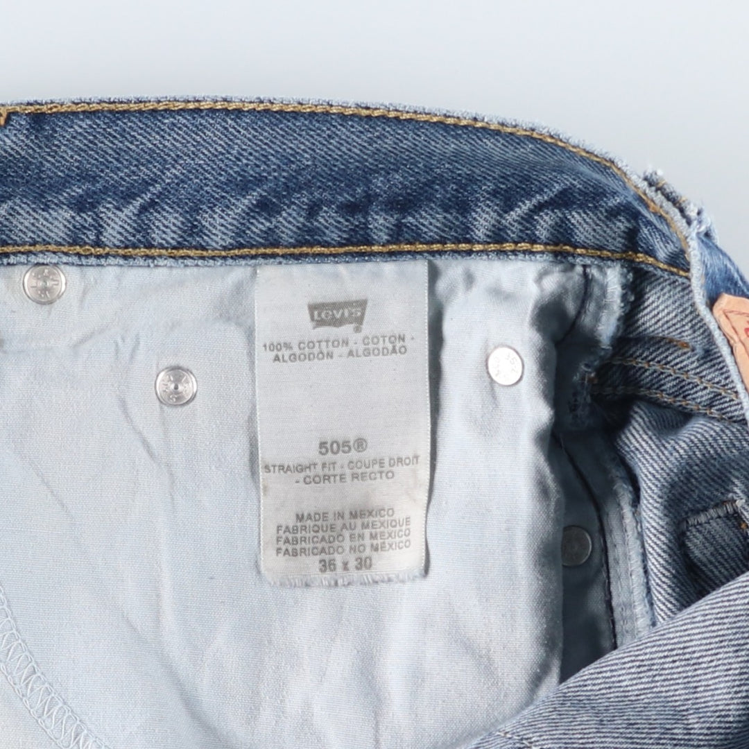 Levi's 505 REGULAR FIT tapered denim pants for men, size w36 cotton blue type Vintage Second Hand