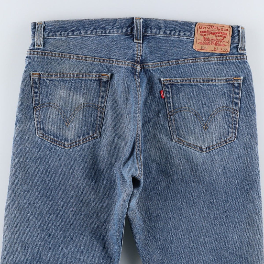 Levi's 505 REGULAR FIT tapered denim pants for men, size w36 cotton blue type Vintage Second Hand