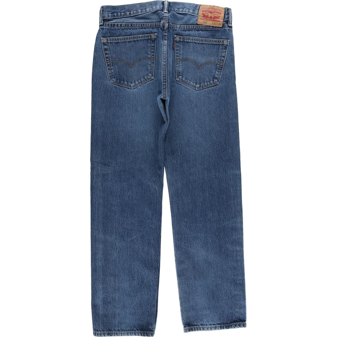 Levi's 505 tapered denim pants for men, size W34 cotton blue type Vintage Second Hand
