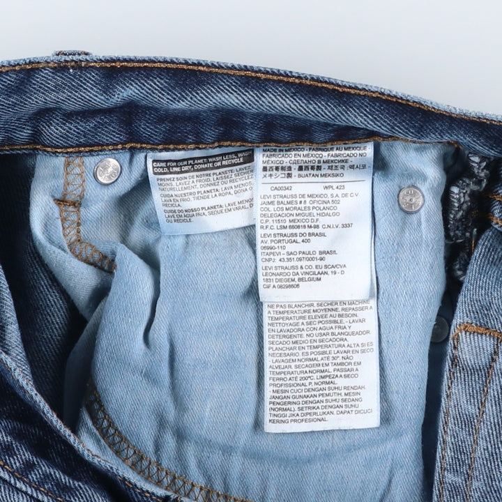 Levi's 505 tapered denim pants for men, size W34 cotton blue type Vintage Second Hand