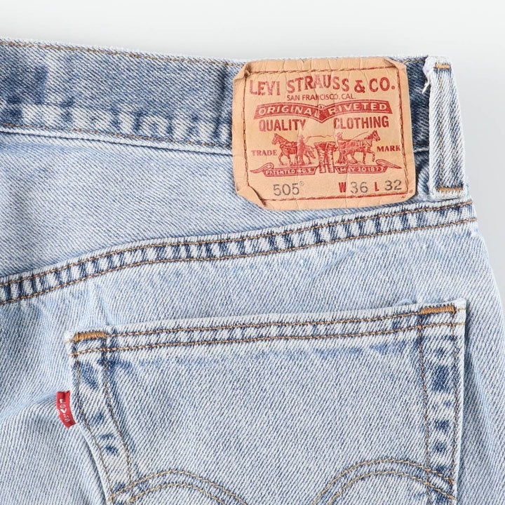 Levi's 505 REGULAR FIT tapered denim pants for men, size w35 cotton blue type Vintage Second Hand