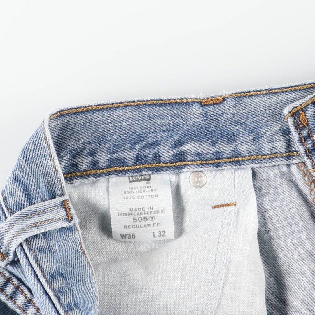Levi's 505 REGULAR FIT tapered denim pants for men, size w35 cotton blue type Vintage Second Hand