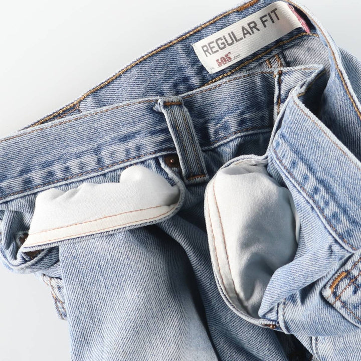 Levi's 505 REGULAR FIT tapered denim pants for men, size w35 cotton blue type Vintage Second Hand