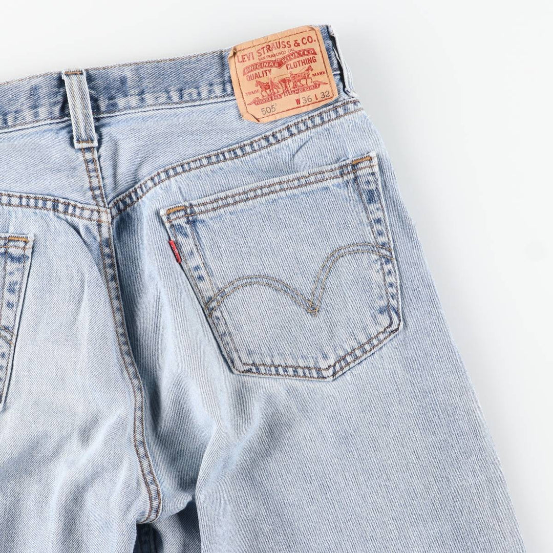 Levi's 505 REGULAR FIT tapered denim pants for men, size w35 cotton blue type Vintage Second Hand