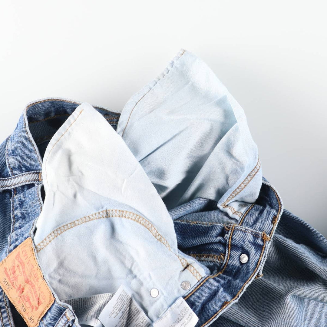 Levi's 505-4891 Tapered Denim Pants, Men's Size W34 (approx.) cotton blue type Vintage Second Hand