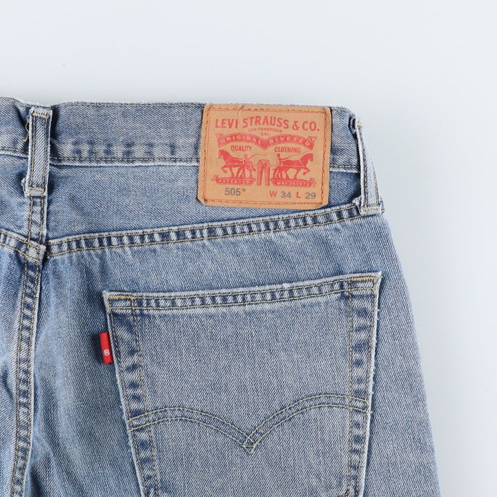 Levi's 505 tapered denim pants for men, size W34 cotton Blue type light blue Vintage Second Hand