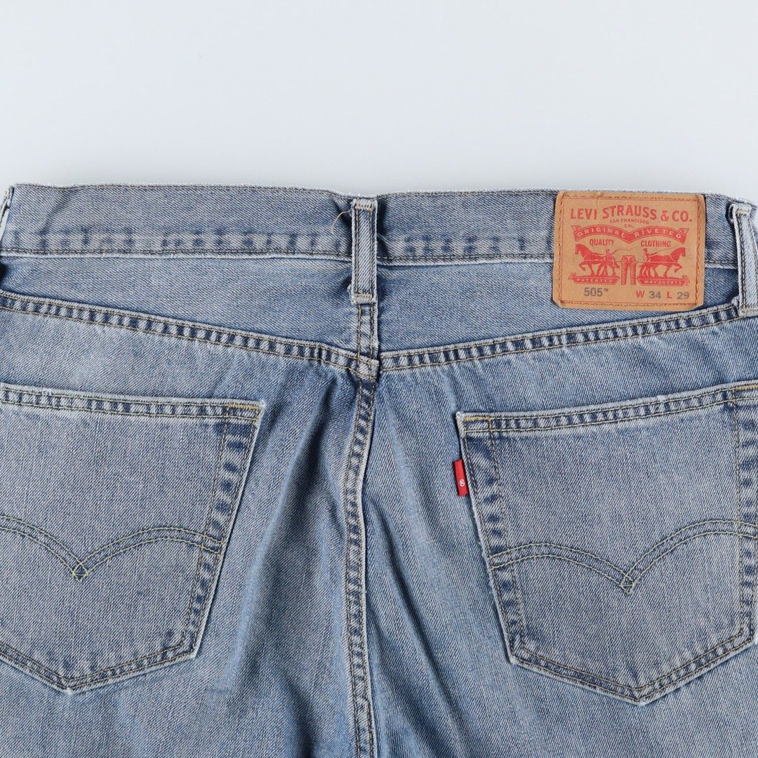 Levi's 505 tapered denim pants for men, size W34 cotton Blue type light blue Vintage Second Hand