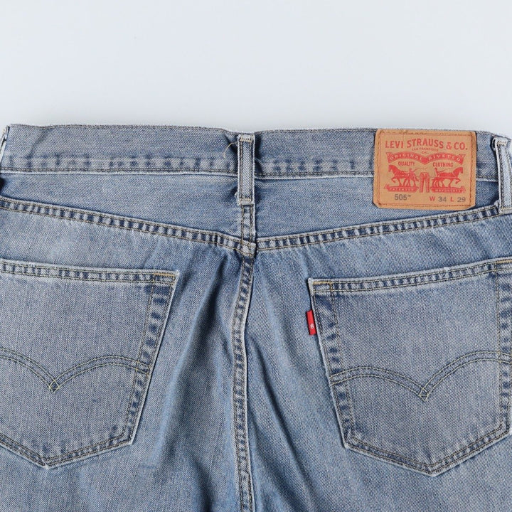 Levi's 505 tapered denim pants for men, size W34 cotton Blue type light blue Vintage Second Hand