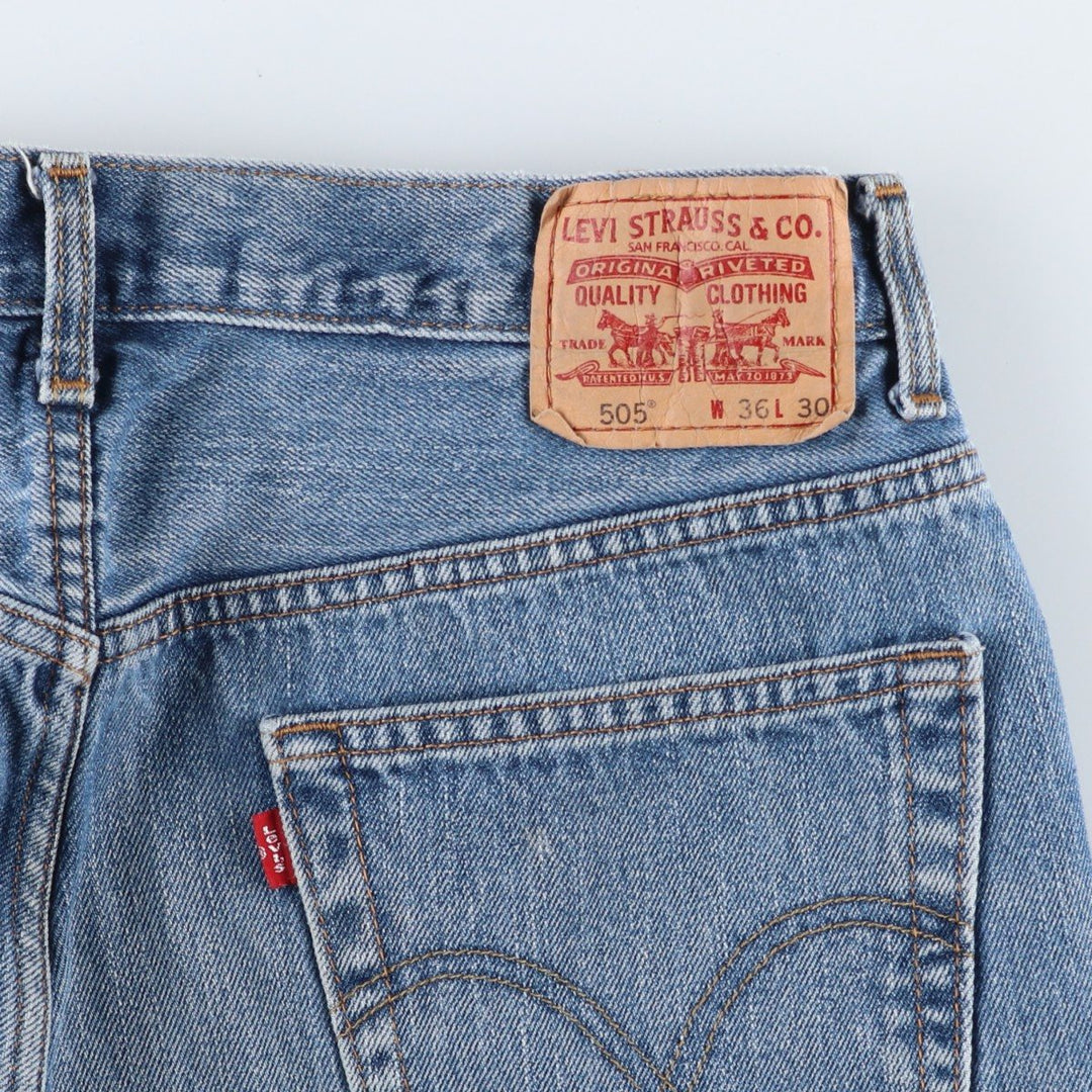 00'S Levi's 505 REGULAR FIT tapered denim pants for men, size w34 cotton blue type Vintage Second Hand
