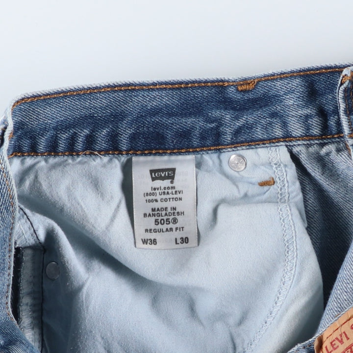 00'S Levi's 505 REGULAR FIT tapered denim pants for men, size w34 cotton blue type Vintage Second Hand