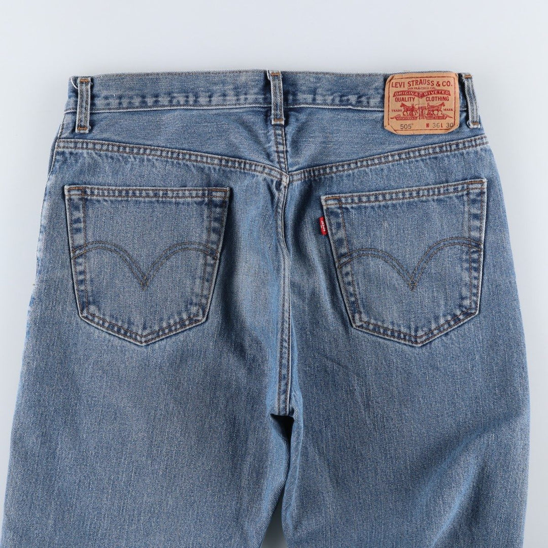 00'S Levi's 505 REGULAR FIT tapered denim pants for men, size w34 cotton blue type Vintage Second Hand