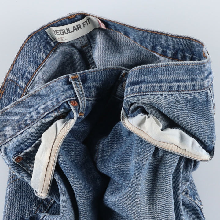 00'S Levi's 505 REGULAR FIT tapered denim pants for men, size w34 cotton blue type Vintage Second Hand