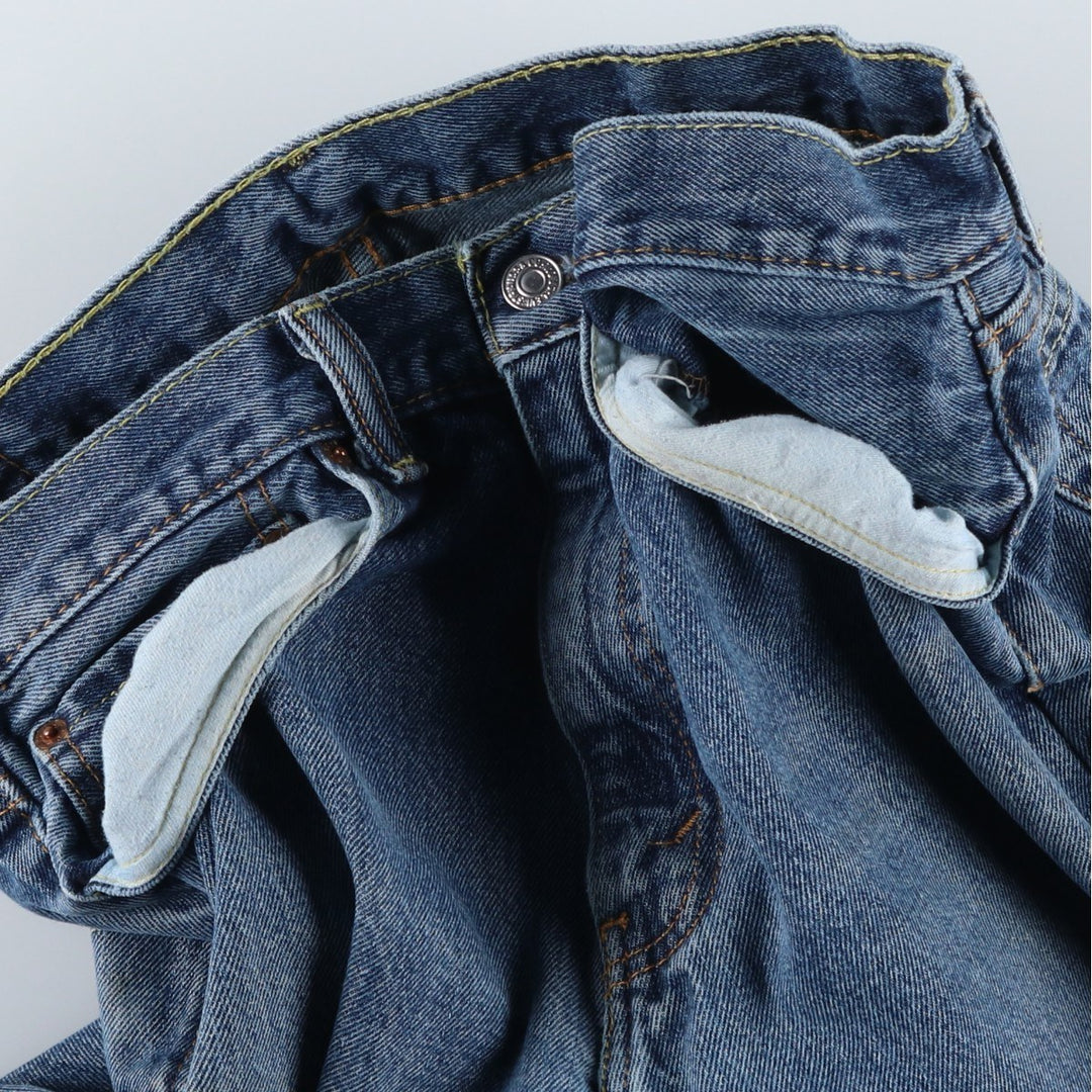 Levi's 505 tapered denim pants for men, size W33 cotton blue type Vintage Second Hand