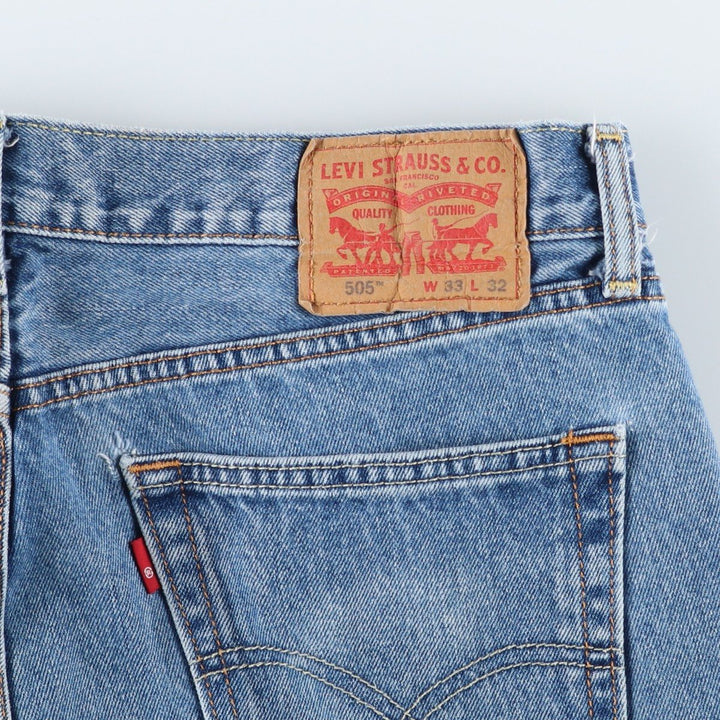 Levi's 505 tapered denim pants for men, size W34 cotton blue type Vintage Second Hand