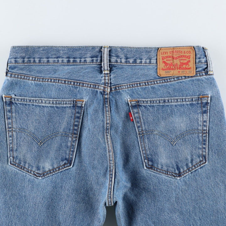 Levi's 505 tapered denim pants for men, size W34 cotton blue type Vintage Second Hand