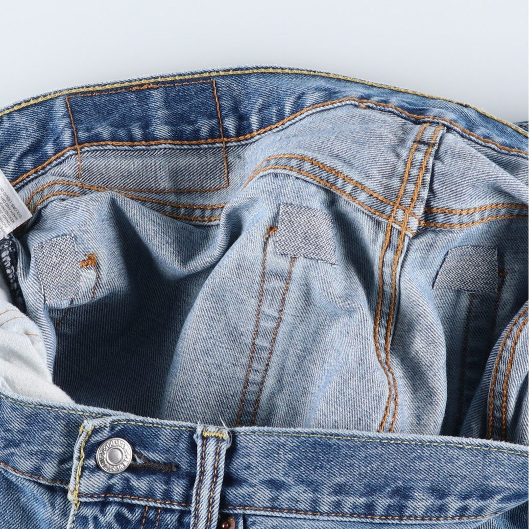 Levi's 505 tapered denim pants for men, size W34 cotton blue type Vintage Second Hand