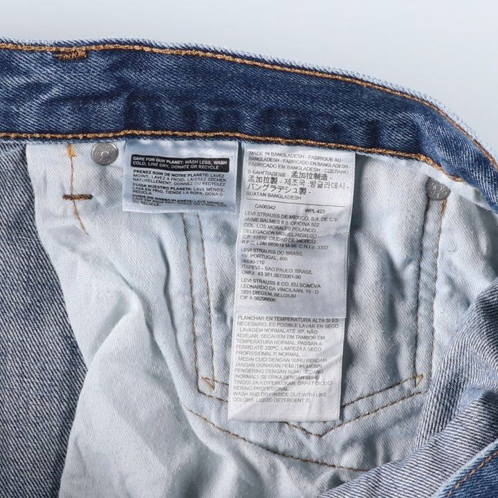 Levi's 505 tapered denim pants for men, size W34 cotton blue type Vintage Second Hand