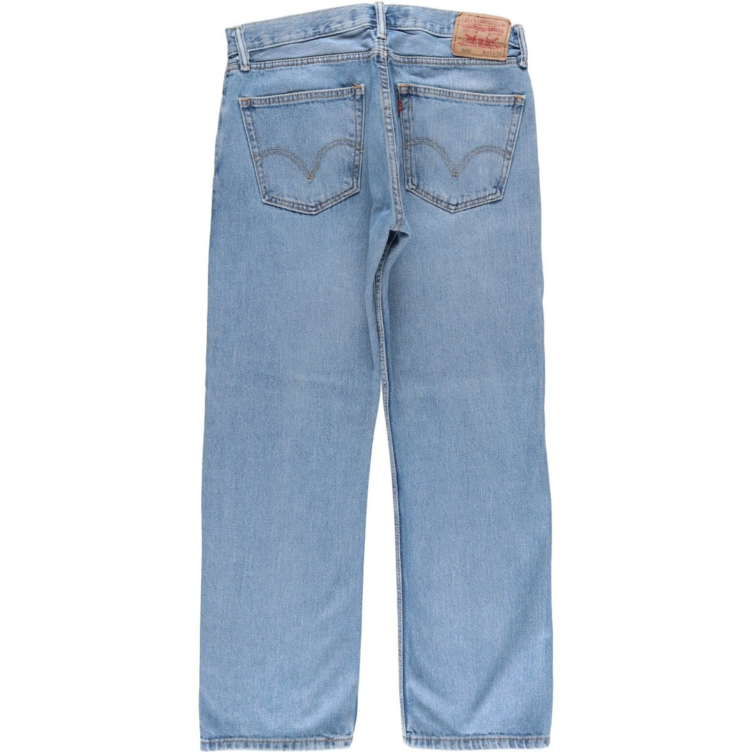 Levi's 505 STRAIGHT FIT tapered denim pants for men, equivalent to w33 cotton Blue type light blue Vintage Second Hand