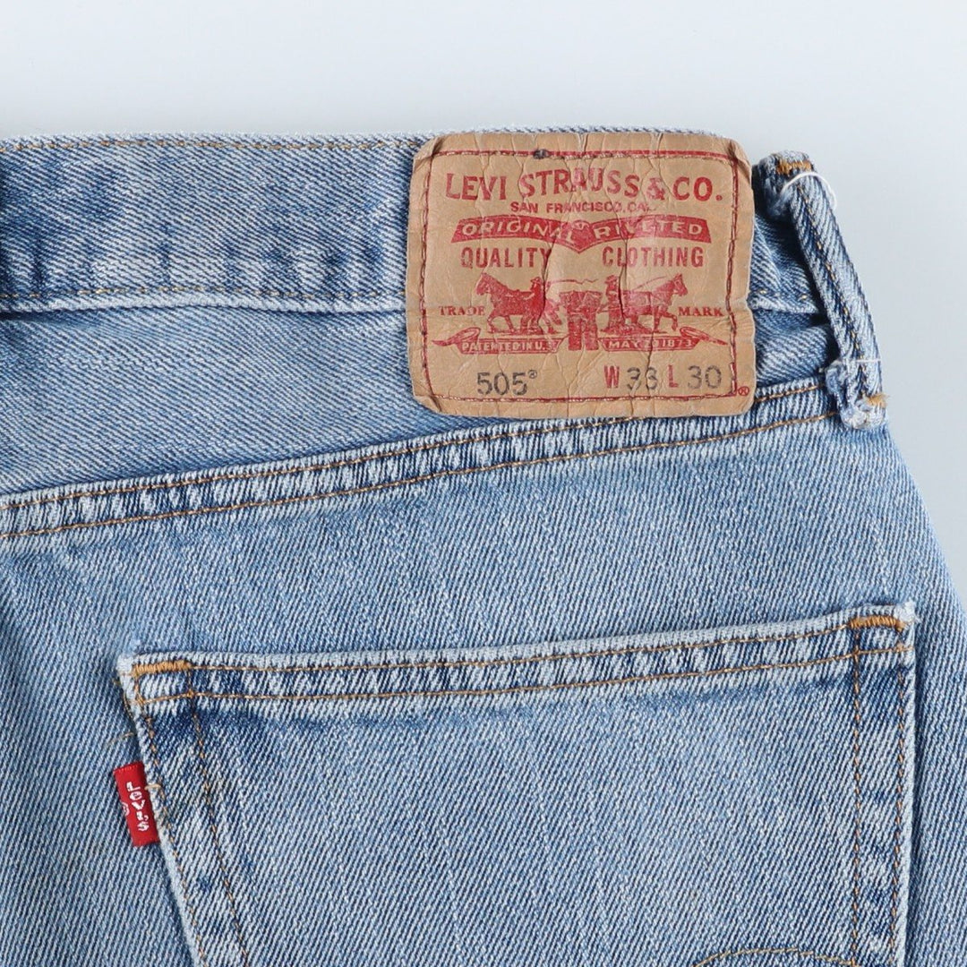 Levi's 505 STRAIGHT FIT tapered denim pants for men, equivalent to w33 cotton Blue type light blue Vintage Second Hand