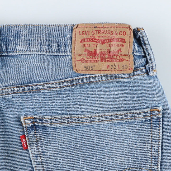 Levi's 505 STRAIGHT FIT tapered denim pants for men, equivalent to w33 cotton Blue type light blue Vintage Second Hand