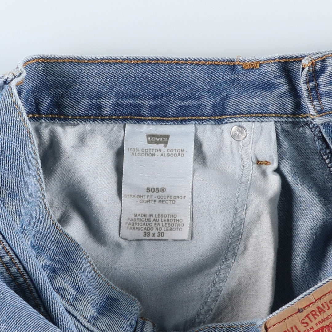 Levi's 505 STRAIGHT FIT tapered denim pants for men, equivalent to w33 cotton Blue type light blue Vintage Second Hand