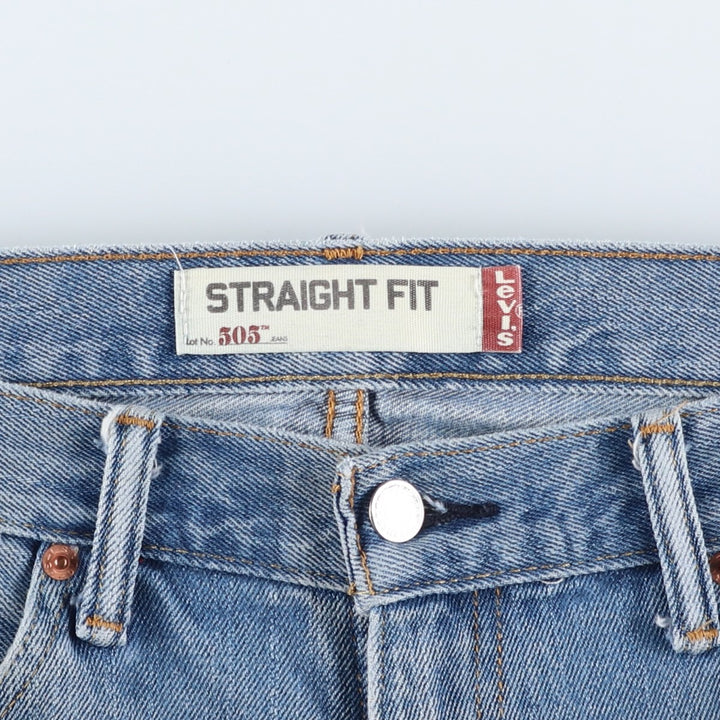 Levi's 505 STRAIGHT FIT tapered denim pants for men, equivalent to w33 cotton Blue type light blue Vintage Second Hand