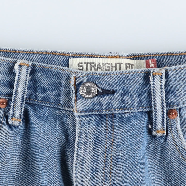 Levi's 505 STRAIGHT FIT tapered denim pants for men, equivalent to w33 cotton Blue type light blue Vintage Second Hand
