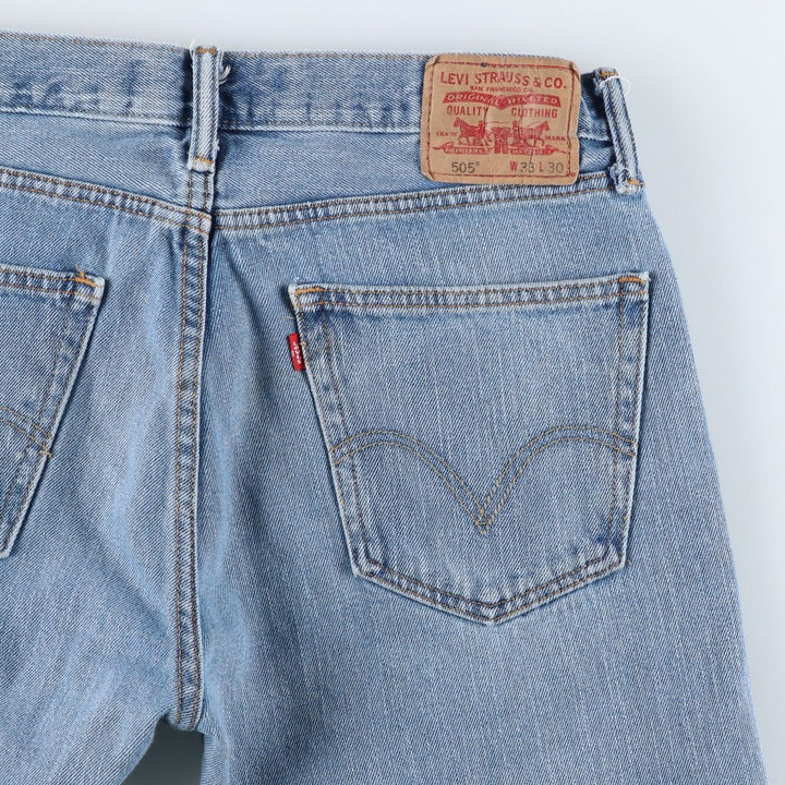 Levi's 505 STRAIGHT FIT tapered denim pants for men, equivalent to w33 cotton Blue type light blue Vintage Second Hand