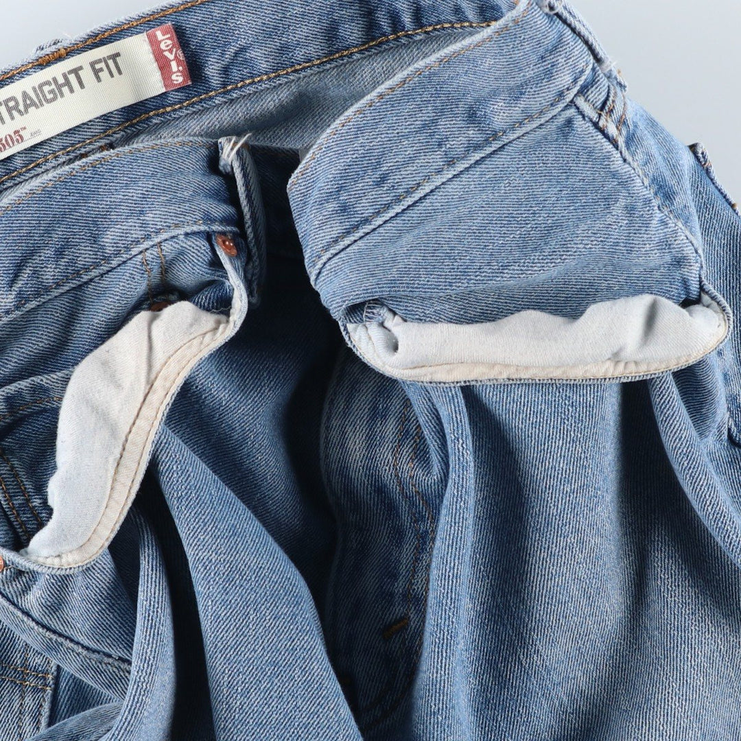 Levi's 505 STRAIGHT FIT tapered denim pants for men, equivalent to w33 cotton Blue type light blue Vintage Second Hand