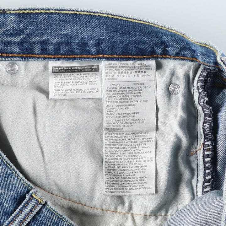 Levi's 505 tapered denim pants for men, size W34 cotton blue type Vintage Second Hand