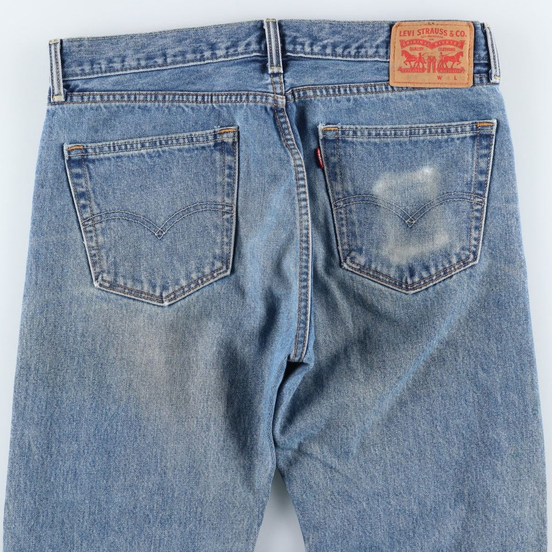 Levi's 505 tapered denim pants for men, size W34 cotton blue type Vintage Second Hand