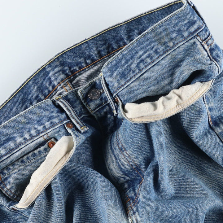 Levi's 505 tapered denim pants for men, size W34 cotton blue type Vintage Second Hand