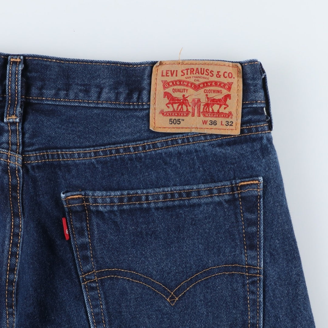 Levi's 505 tapered denim pants for men, size w37 cotton blue type Vintage Second Hand